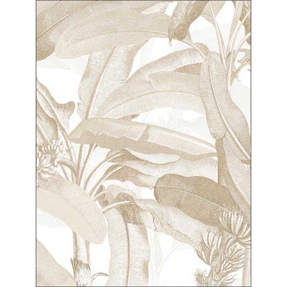 Norwall Polynesian Leaves Vinyl Roll Wallpaper (Covers 56 sq. ft.) Tan Beige NIP - Picture 1 of 4